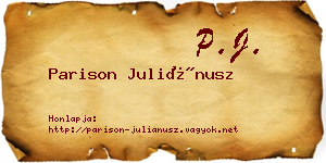 Parison Juliánusz névjegykártya